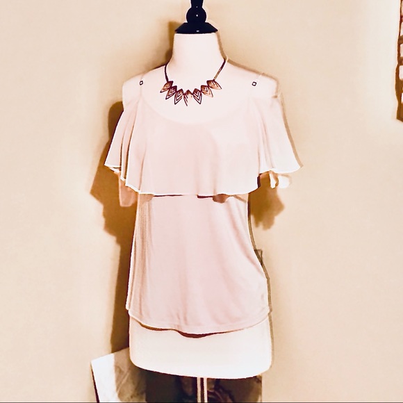 Ella Moss Light Pink Cold Shoulder Modal/Silk Top - Picture 2 of 8
